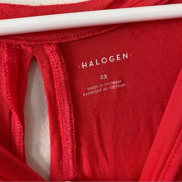 Halogen Sleeveless Split Back Lightweight Tank Coral Red Size 3x - Picture 8 of 8